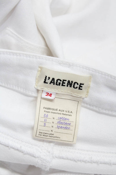L'Agence Women's Mid Rise Skinny Jeans White Size 24
