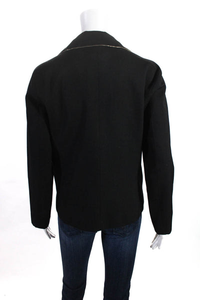 Poleci Women's Basic Collared Jacket Black Size 4