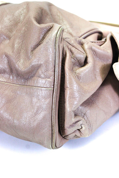 Marni Womens Single Strap Bar Pin Flap Medium Shoulder Handbag Brown Leather