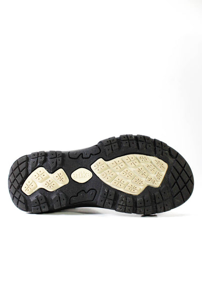Atika Womens Canvas Printed Strappy Sandals Flats Black Size 36 6