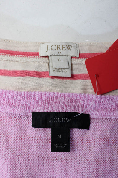 J Crew Womens Short Sleeve Striped Tee Shirt Sweater Size XL Medium Lot 2