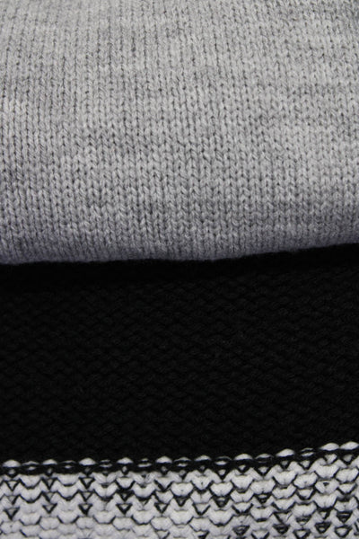 Lumiere Womens Knit Vest Long Sleeve Sweater Gray Black White Size S Lot 2
