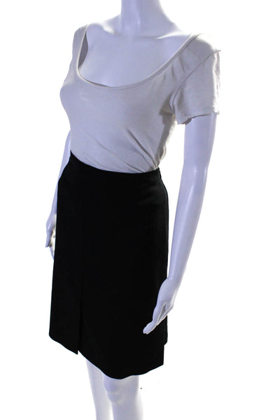 Akris Womens Woven High Rise Pencil Skirt Black Size 8