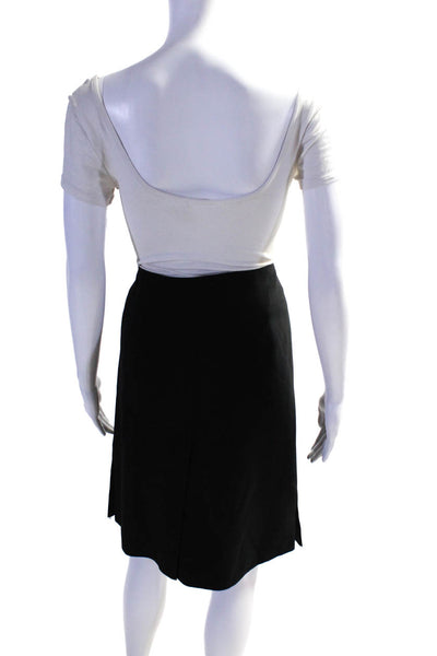 Akris Womens Woven High Rise Pencil Skirt Black Size 8