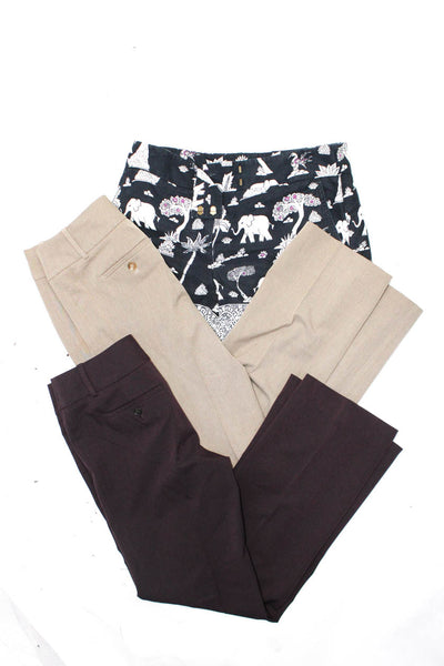 Ann Taylor Loft Womens Marisa Trouser Pants Shorts Purple Brown Size 2 4 Lot 3