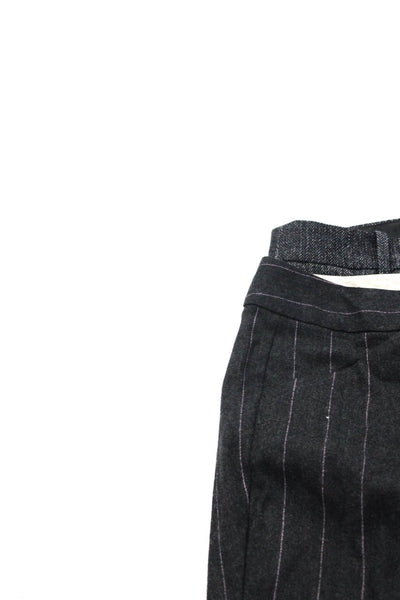 Theory J Crew Womens Striped Abstract Wool Dress Pants Black Size 4/6 Lot 2