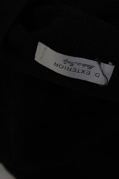 D Exterior Womens Short Sleeve Scoop Neck Scalloped Knit Shirt Black Size XS