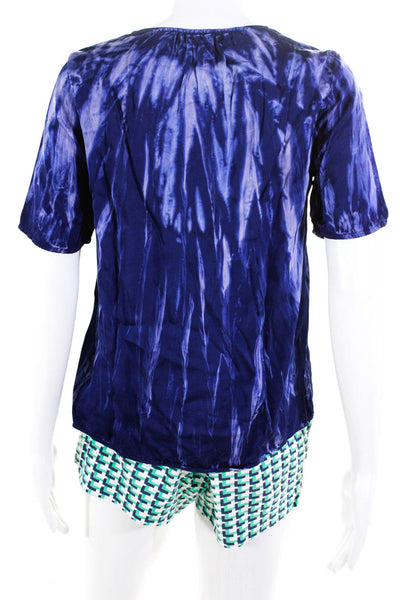 Velvet by Graham & Spencer Joie Womens Blouse Shorts Blue Size XS 6 Lot 2