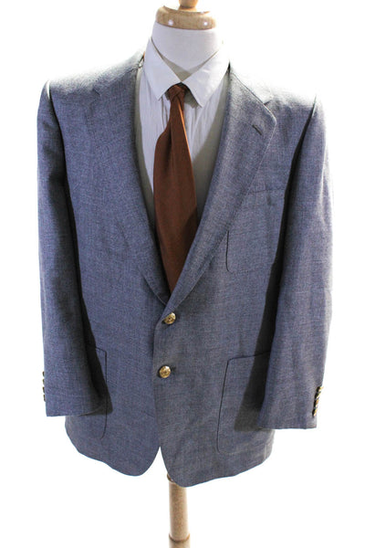 Lanvin Mens Solid Detailed Two Button Patch Pocket Suit Jacket Gray Size 44