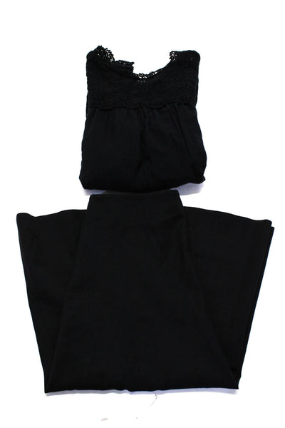 Joie Theory Women's Long Sleeve Blouse Pencil Skirt Black Size M Lot 2