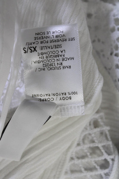 Peixoto Swim Womens Spaghetti Strap V Neck Dress White Size Extra Small