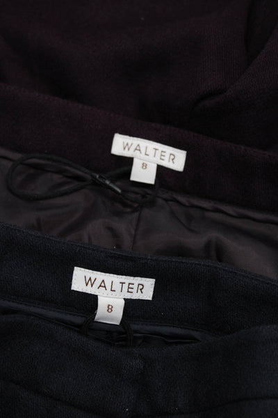 Walter Women's Wool Low Rise Pleated Trousers Blue Purple Size 8 Lot 2