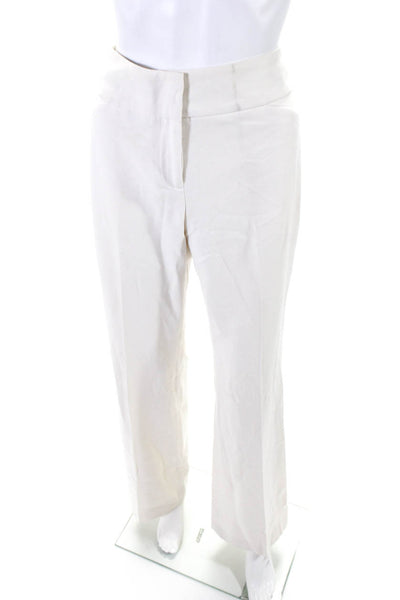 Adrienne Vittadini Women's Mid Rise Straight Leg Casual Pants White Size 6