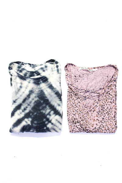 Raquel Allegra Michael Stars Tie Dye Animal Print Tops Pink Size OS 0 Lot 2