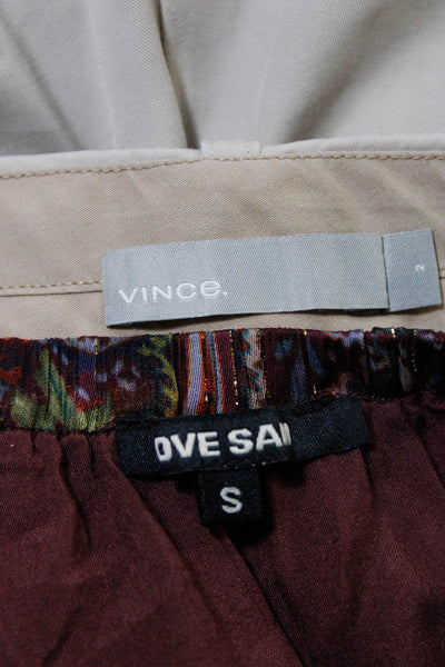 Love Sam Vince Womens Blouse Khaki Pants Multi Colored Size Small 2 Lot 2