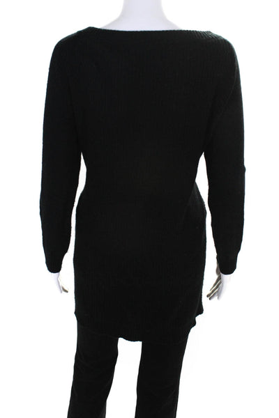 Roi Women's Long Sleeve Crew Neck Sweater Black Size XS