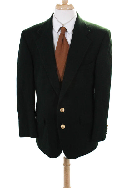 Polo University Club By Ralph Lauren Mens Wool Two Button Blazer Green Size L
