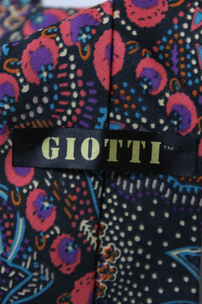 Giottio Mens Abstract Silk Neck Tie Multicolor