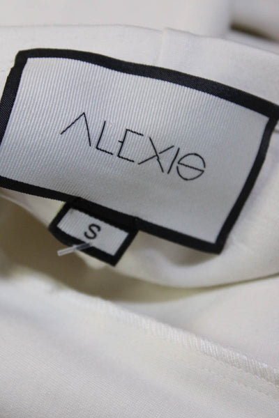 Alexis Womens Tiered Textured Flounce Sleeve Blouse Top White Size S