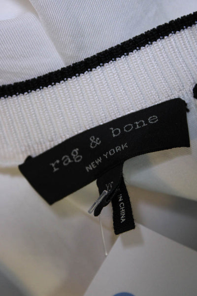 Rag & Bone Womens Patchwork Striped Textured A-Line Midi Dress White Size XS