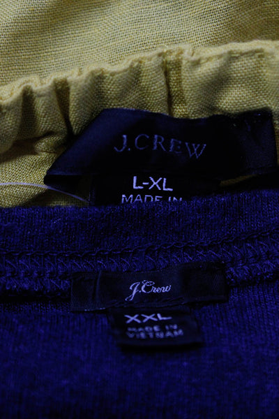 J Crew Women's Blouse T-Shirt Yellow Blue Size L/XL XXL Lot 2