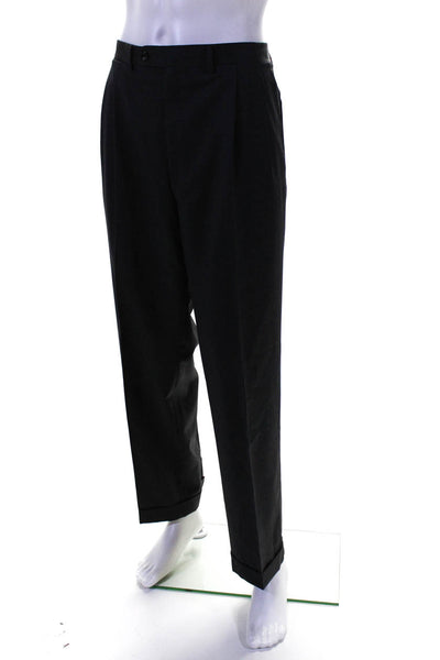 Canali Men's Pleated Cuff Hem Dress Pant Heather Gray Size 38