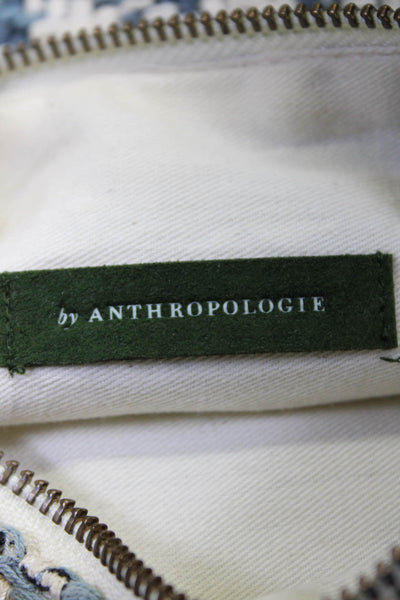 Anthropologie Womens Woven Beaded Clutch Handbag Multi Colored