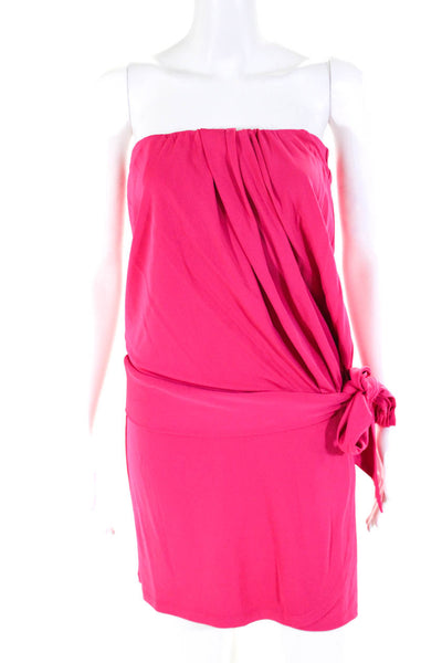 Haute Hippie Women's Strapless Tie Front Mini Dress Pink Size M