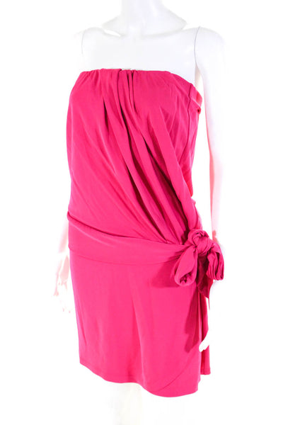 Haute Hippie Women's Strapless Tie Front Mini Dress Pink Size M