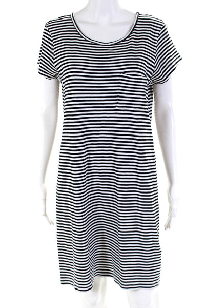 Joie Women's Cotton Striped Short Sleeve Shirt Dress Black Size M