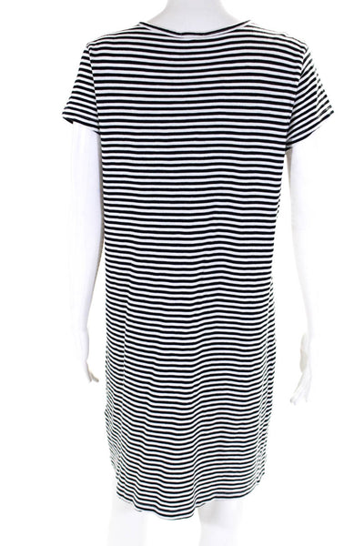 Joie Women's Cotton Striped Short Sleeve Shirt Dress Black Size M