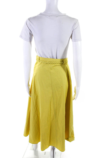 RED Valentino Womens Braided Belt A Line Maxi Skirt Chartreuse Size IT 36