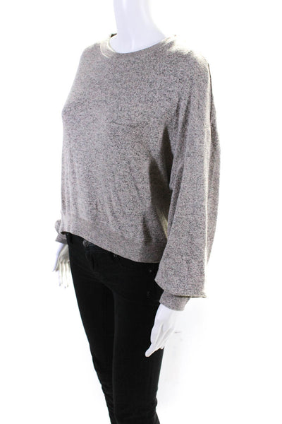 Z Supply Women Long Sleeve Oversized Short Sweatshirt Brown Size Small