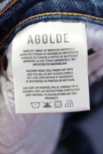 J Brand Agolde Womens Cotton Skinny Straight 5-Pocket Jean Blue Size 24 30 Lot 2