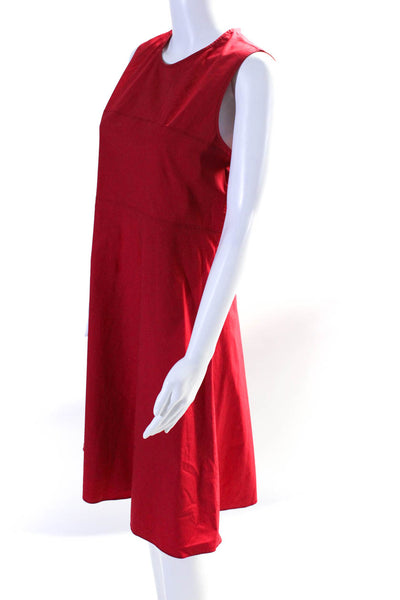 Joseph Womens Doll Popeline Stretch A Line Dress Red Cotton Size EUR 42