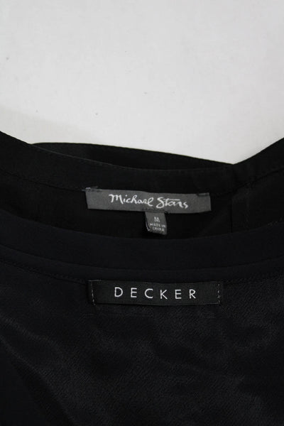 Decker Michael Stars Womens Short Sleeve Blouses Blue Black Size Medium Lot 2