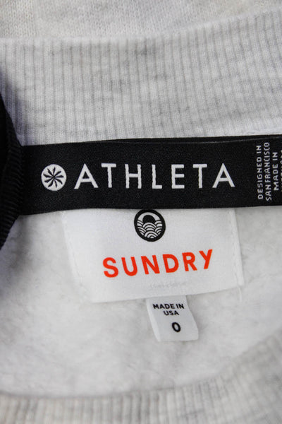 Sundry Athleta Womens Fleece Jersey Crew Neck Sweatshirt Size 0 XL Lot 2