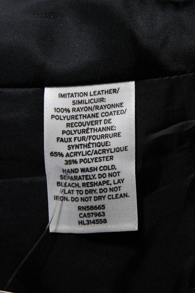 Trouve Womens Faux Leather Vest Black Size Medium