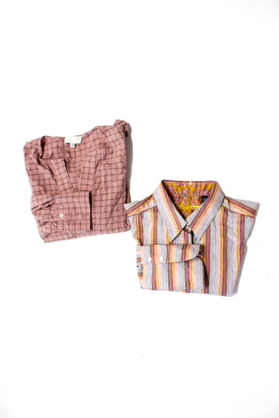 Ro & De Women's Striped Button Up Shirt Plaid Blouse Pink Size S, 10 Lot 2