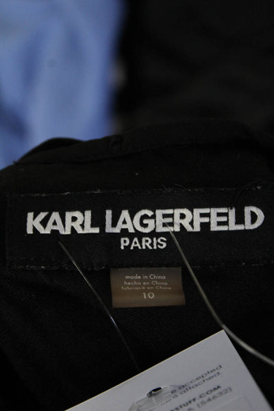 Karl Lagerfeld Women's Knee Length Lace Shift Dress Black Size 10