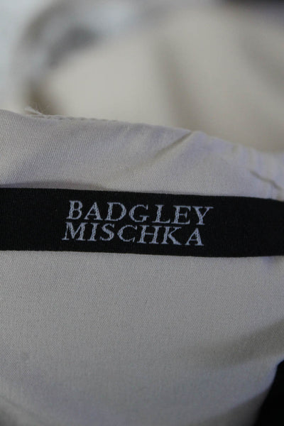 Badgley Mischka Womens Belted Colorblock Zipped Wide Leg Jumpsuit Beige Size 10