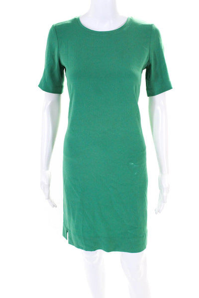 Tibi Women's Short Sleeve T-Shirt Dress Green Size XS