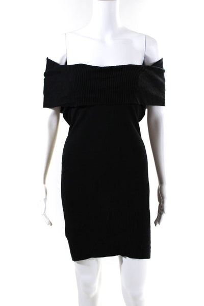 BCBG Max Azria Women's Cowl Neck Knit Mini Dress Black Size XS