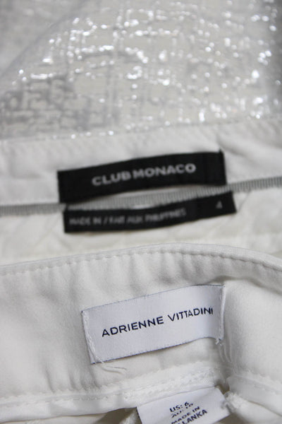 Adrienne Vittadini Club Monaco Womens Solid Abstract Pants White Size 4/6 Lot 2