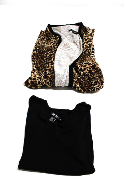 DKNY BCBG MaxAzria Womens Blouse Top Cardigan Black Brown Size S/M Lot 2