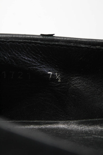 Prada Mens Apron Toe Slip-On Bit Loafers Black Size 7.5