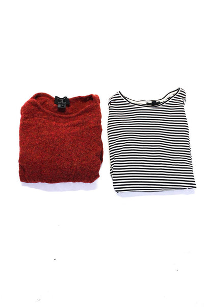 Cos Jennifer Meyer Womens Striped Shirt Sweater Black White Red Small Lot 2