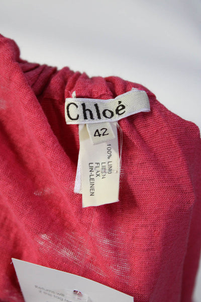 Chloe Womens Linen Tank Top Pink Size EUR 42