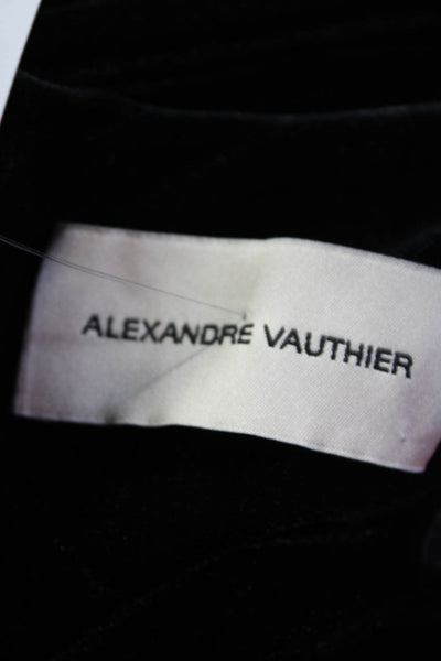 Alexandre Vauthier Womens Velvet Puff Sleeve Mini Sheath Dress Black Size FR 38