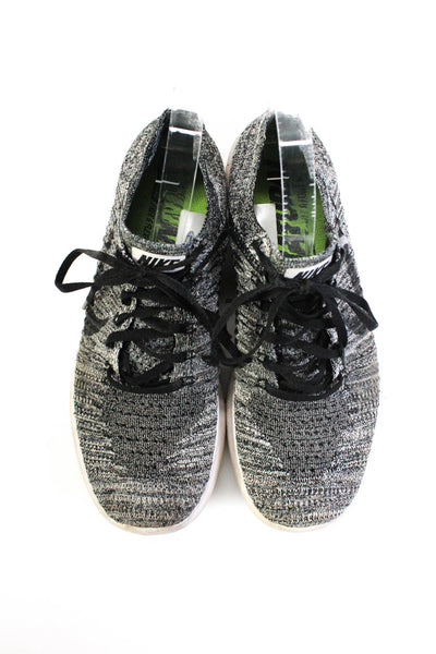 Nike Womens Low Top Free RN Flyknit Running Sneakers Heather Gray Size 8.5